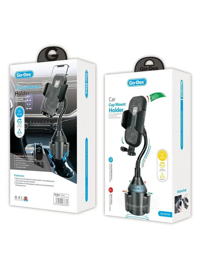 Go-Des - Car Cup Mount Phone Holder